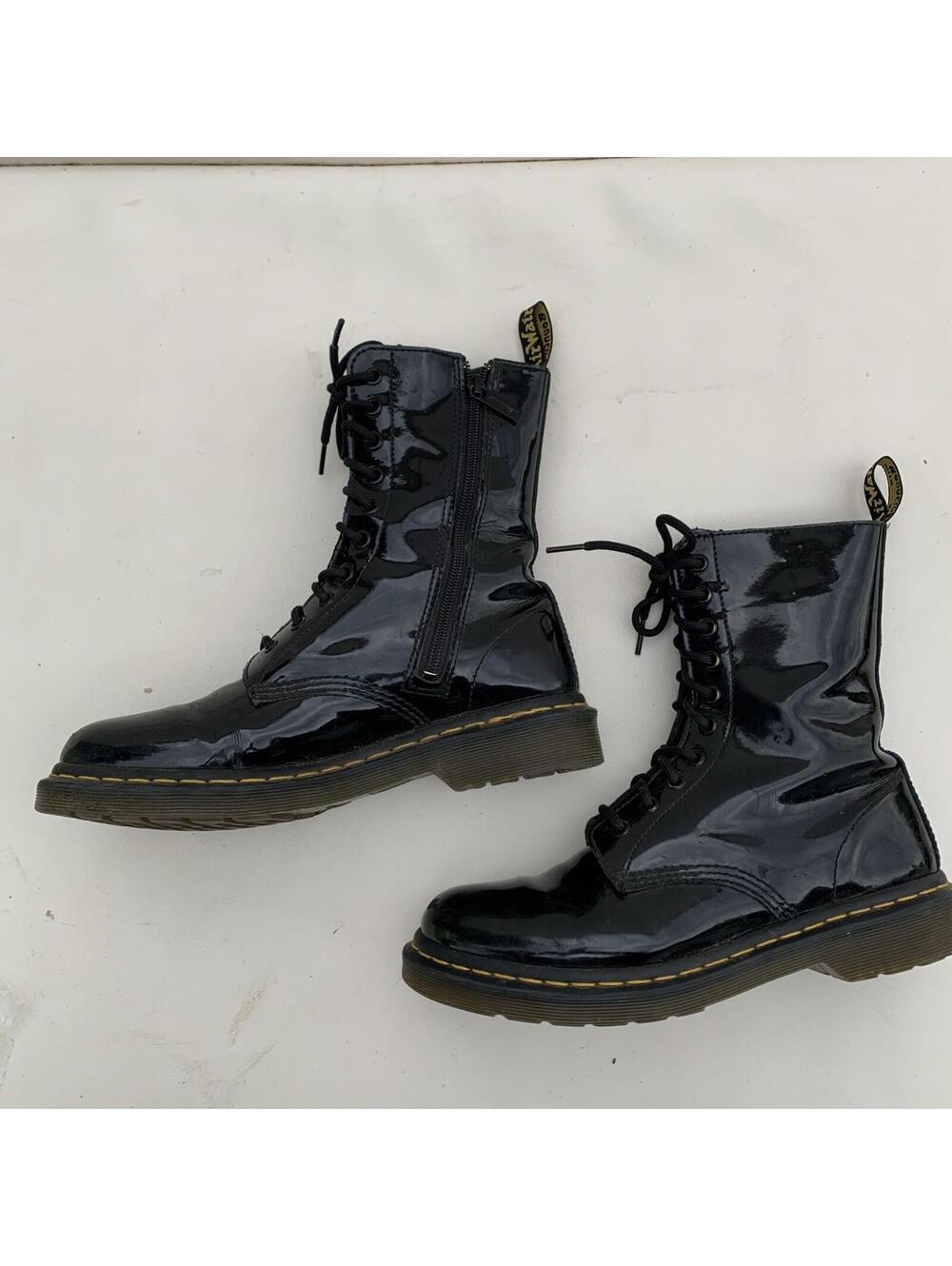 Dr Martens Patent Leather Combat Boots Sz 9 Womens - Picture 8 of 11
